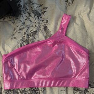 Heroine sport shimmery pink sports bra size large
